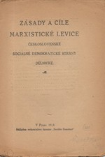 : Zásady a cíle marxistické levice československé sociálně demokratické strany dělnické, 1920