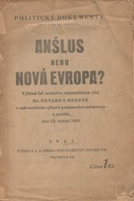Beneš: Anšlus nebo nová Evropa?, 1931