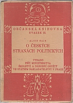 Hajn: O českých stranách politických, 1921