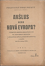 Beneš: Anšlus nebo nová Evropa?, 1931
