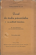 Kliment: Úvod do studia právnického na podkladě historickém, 1932