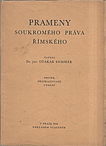 Sommer: Prameny soukromého práva římského, 1932
