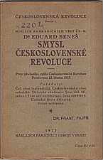 Beneš: Smysl československé revoluce, 1923