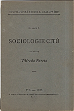 Chalupný: Sociologie citů dle nauky Vilfreda Pareto, 1925