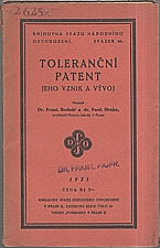 Bednář: Toleranční patent, jeho vznik a význam, 1931