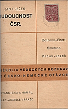 Ježek: Budoucnost ČSR podle Bolzana, Eberta a Smetany, členů Národního výboru 1848, 1931